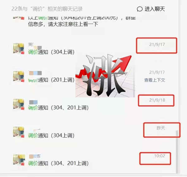 不銹鋼管價格漲價記錄 不銹鋼管價格漲價記錄